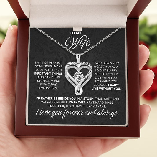 “To My Wife” Forever & Always Heart Necklace