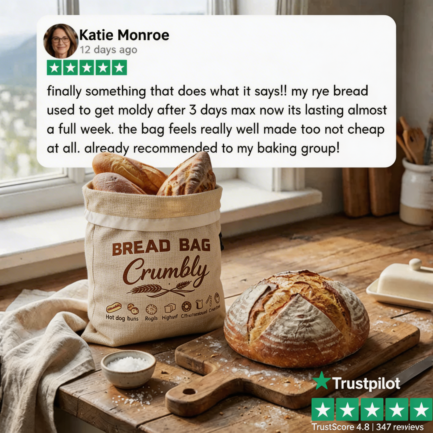 Premium 100% Cotton-Beeswax Bread Bags